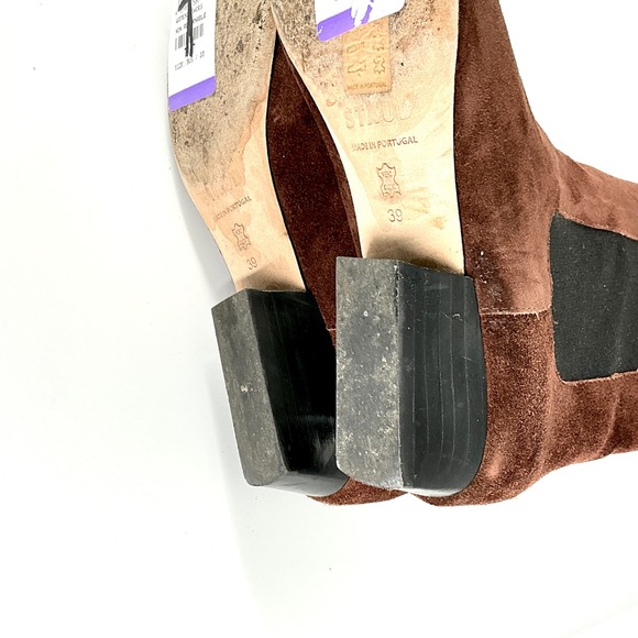 Staud Size 39 US 9 Mahogany Brown Suede Wally Chelsea Boots - Picture 11 of 13